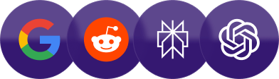 Logos for search and AI platforms